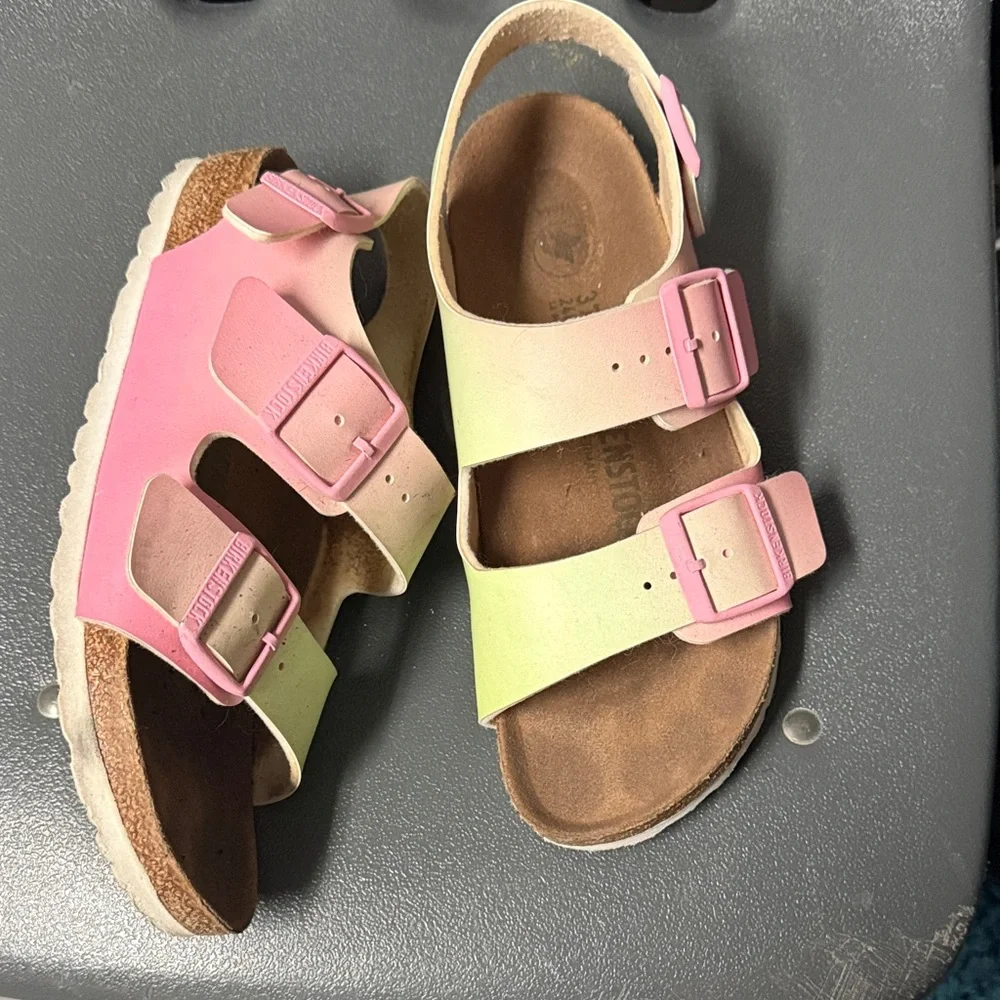 Kids Pink and Yellow Sandals - Picture 1 of 2